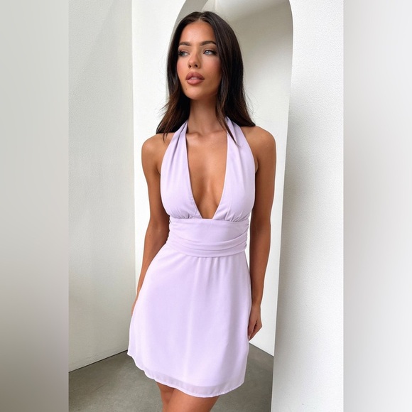 THATSOFETCH Lilac Elenor backless halter tie dress Sz4 US sz 8AU New with tags - Picture 6 of 10